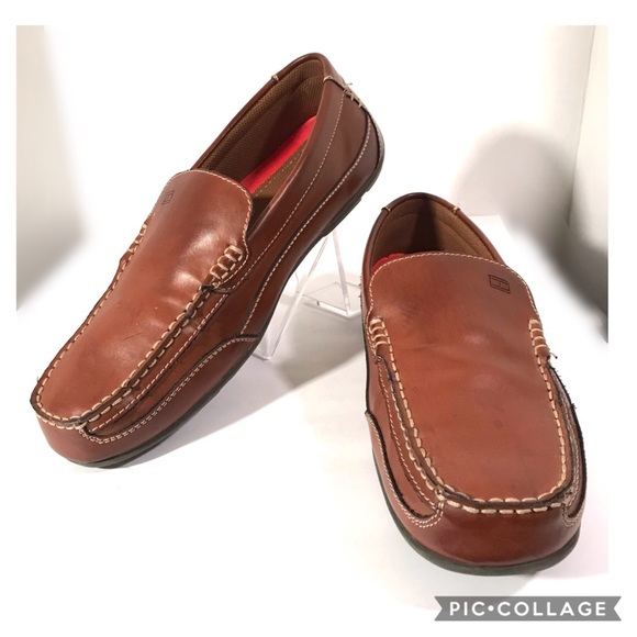 Tommy Hilfiger Cognac Brown Mens Loafers Sz 9 - Picture 5 of 7